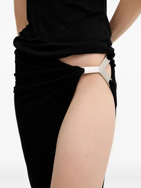 Fustă Rick Owens Lilies cu cataramă drapată negru
