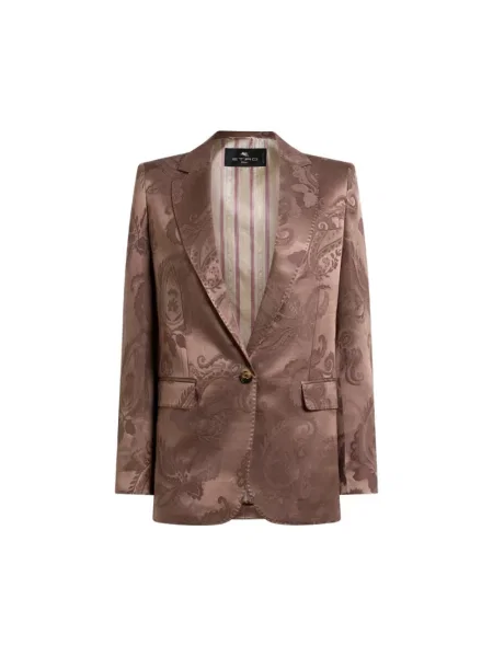 Marynarka Etro z wzorem paisley brązowa