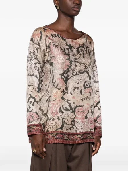 Top Pierre-louis Mascia de mătase cu model floral cu imagine
