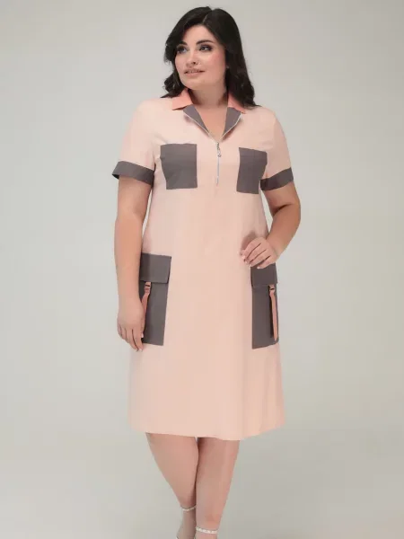 Лляна Сукня міді All Posa пудра