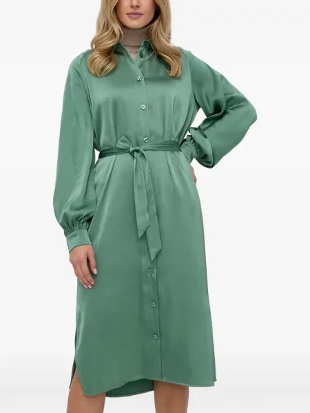 Rochie midi Samsøe Samsøe până la genunchi de costum verde