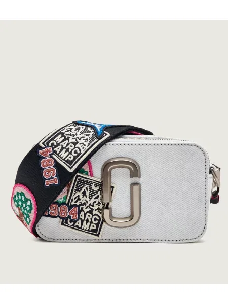 Marc Jacobs De blugi geantă poștaș The Camp Patchwork Denim Snapshot albastru