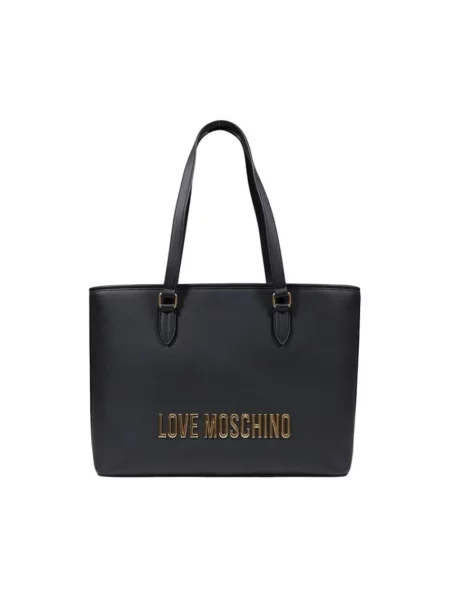 Lniana torebka Love Moschino czarna