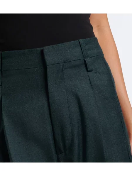 Vlnené nohavice Victoria Beckham zelená