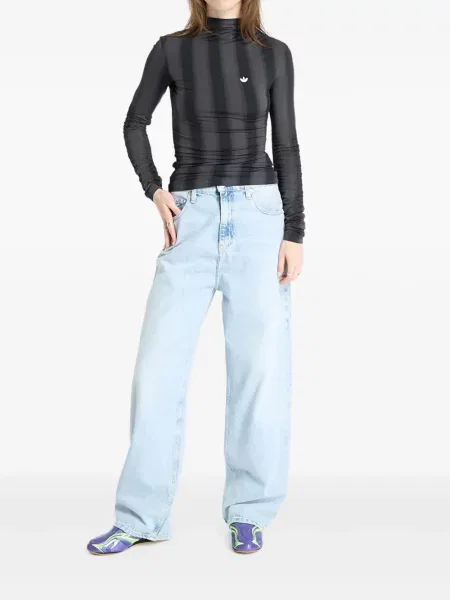 Șosete Adidas cu dungi cu tepi plasă maro