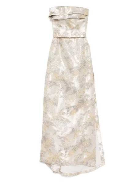 Rochie maxi Saiid Kobeisy lungă de costum gri
