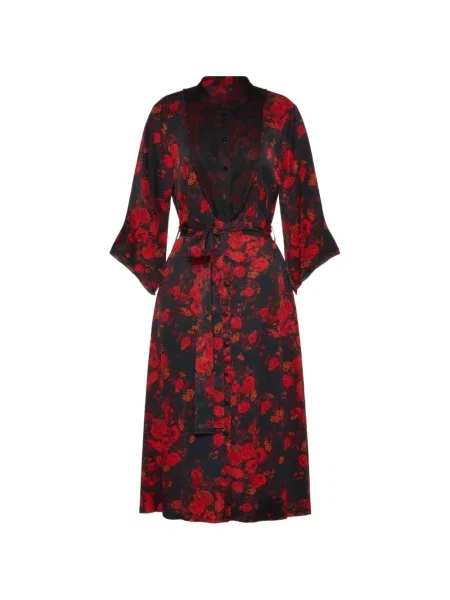 Rochie midi Maison Margiela cu model floral cu imagine negru