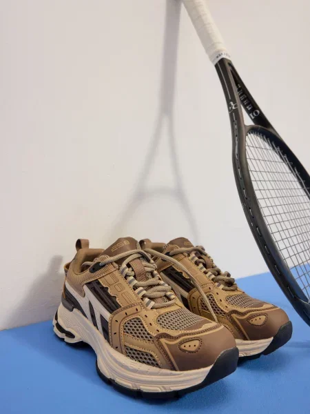 Кросівки мікрофібра/сітка коричневий