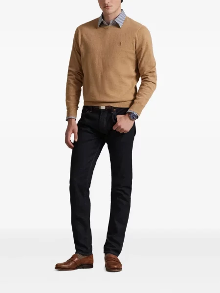 Plačiakojis pledas iš natūralios odos marškinėliai Polo Ralph Lauren žalia