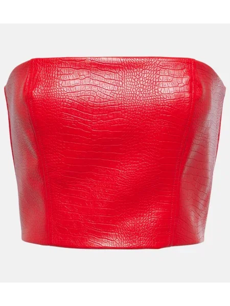 Cropp top Rotate din piele roșu