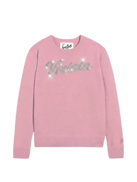 Top Mc2 Saint Barth cu broderie tricotate roz