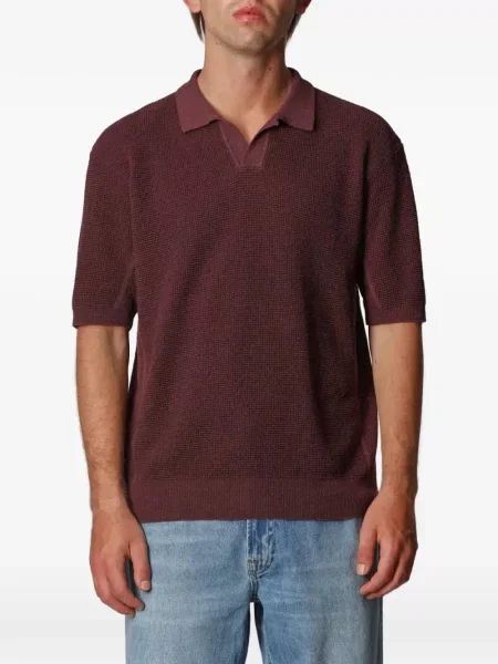 Tricou polo Roberto Collina tricotate roșu