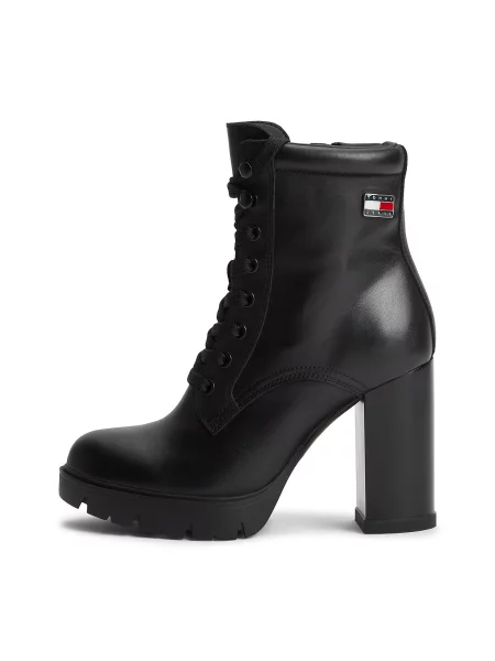 Tommy Jeans Šněrovací kozačky černá