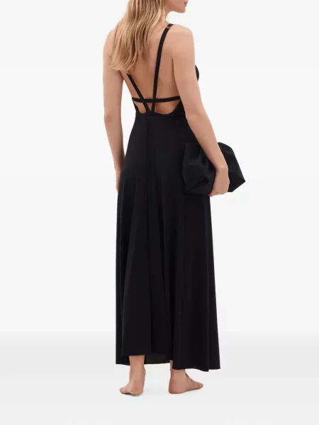Rochie maxi Eres cu chihlimbar evazată negru