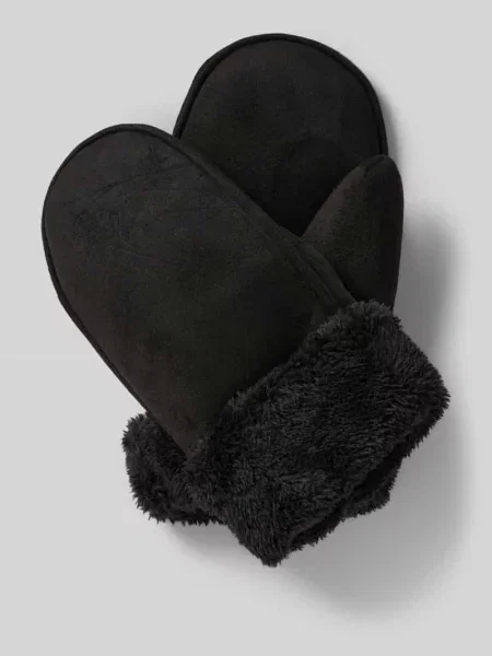 Rękawiczki z podszewką ze sztucznego futra Eem czarne