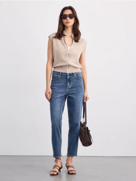 Mohito Mom slim džinsai tamsiai mėlyna