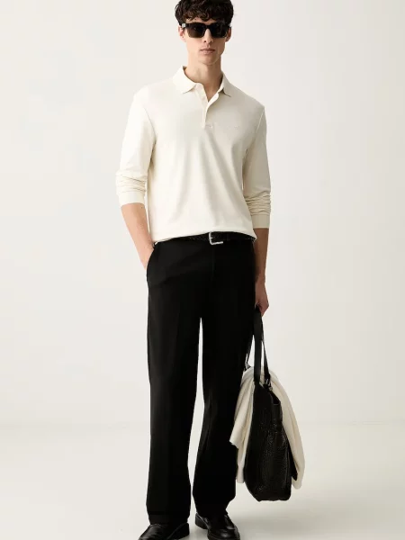 Tricou polo Boss bej