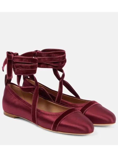 Balerini Malone Souliers din satin bordo
