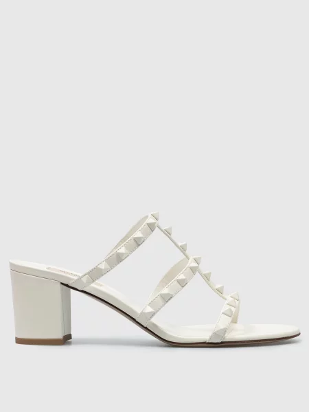 Шкіряні мюлі Rockstud Valentino білі