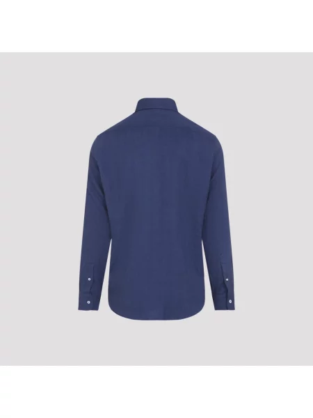 Koszula Brunello Cucinelli flanelowa casual niebieska