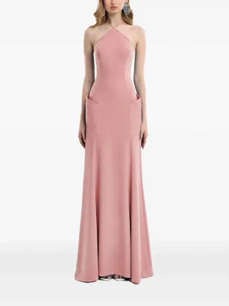 Rochie Gemy Maalouf cu gât halter roz