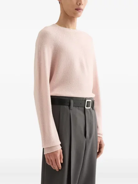 Pulover Jil Sander cu decolteu rotund roz
