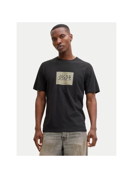 Jack & Jones T-Shirt Jjrain Tee Ss Crew Neck μαύρο