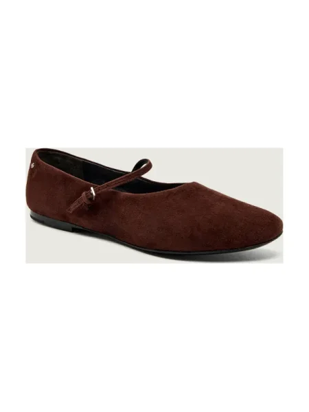 TORY BURCH Balerini MARY JANE | piele întoarsă maro