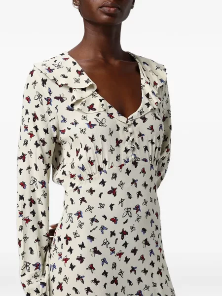 Rochie midi Mar De Margaritas cu imagine alb