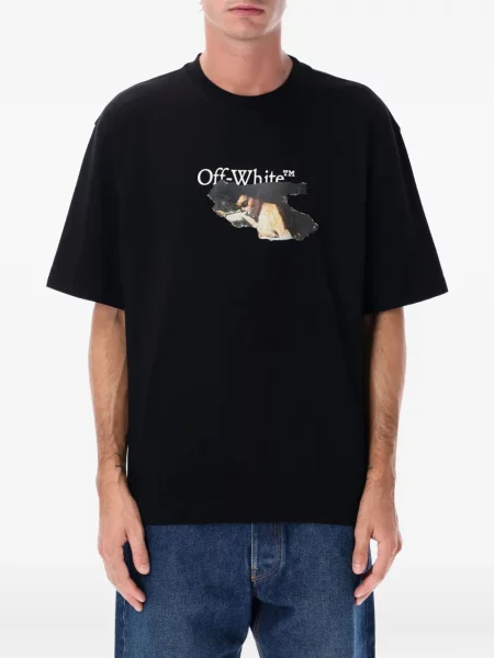 Tricou Off-white cu imagine alb