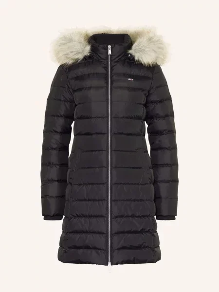 Tommy Jeans Zimní kabát ESSENTIAL béžový melír černá