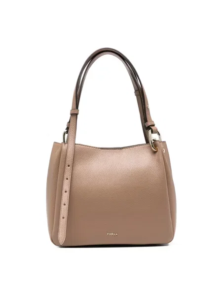 Shopperka Furla skórzana brązowa
