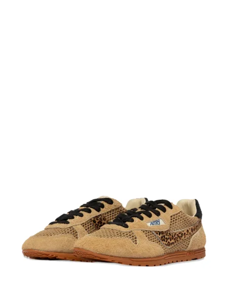 Sneakerși Autry din piele cu imagine cu model leopard maro