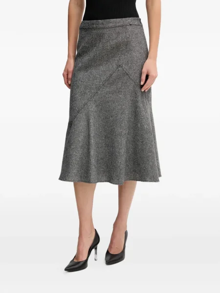 Fustă midi Pedro Del Hierro până la genunchi gri
