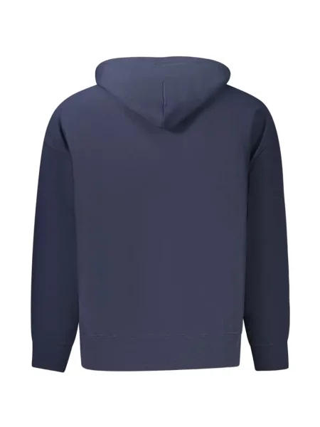 Hanorac cu glugă Calvin Klein cu autograf albastru
