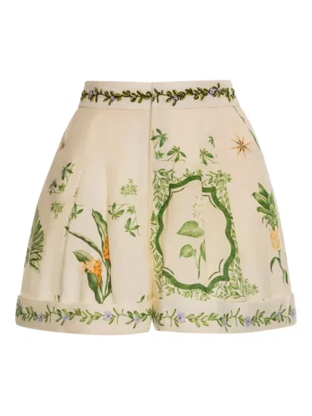 Pantaloni scurți Agua By Agua Bendita plisate alb