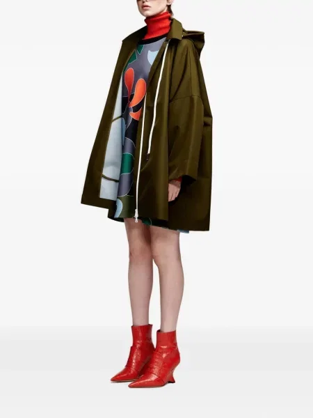 Palton Essentiel Antwerp cu glugă verde