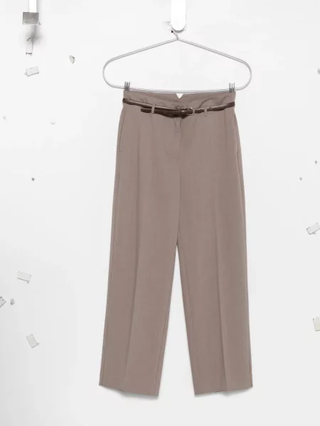 Cu centură pantaloni Solotre gri