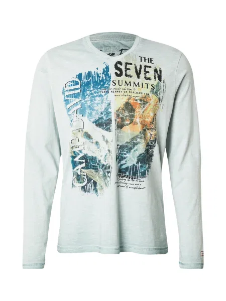 CAMP DAVID Majica cijansko modra / golobje modra / oranžna črna