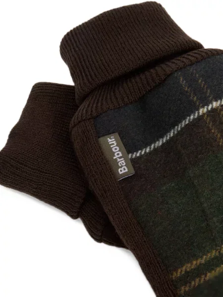 Карирани ръкавици Barbour кафяво