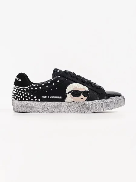 Karl Lagerfeld Skool sneakers pentru femei din piele negru