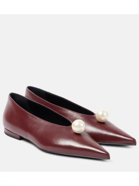 Кожени балеринки Magda Butrym винено червено