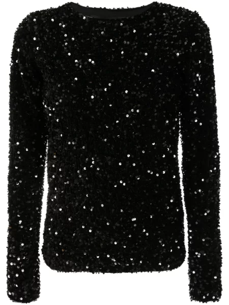 Top Gloria Coelho cu paiete lung negru