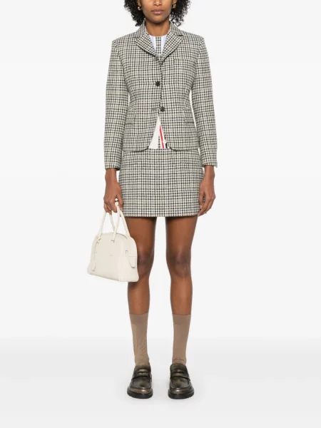 Geacă Thom Browne în carouri alb