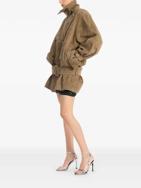 Kurtka Rotate Birger Christensen zamszowa brązowa