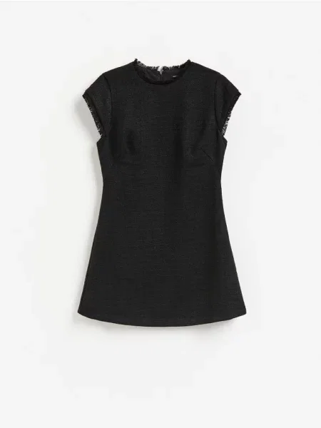 Reserved Rochie mini din tweed negru