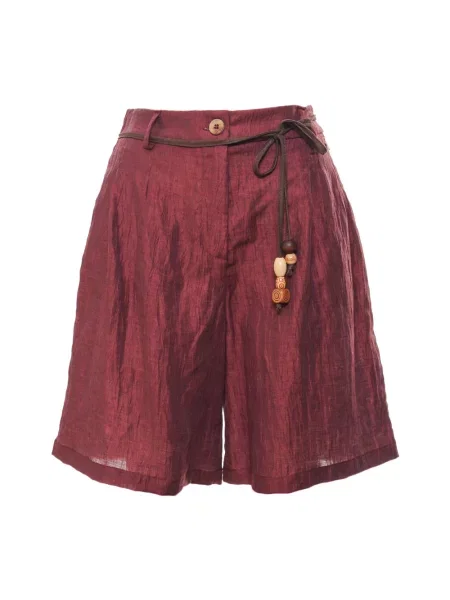 Lniane krótkie szorty Souvenir czerwone