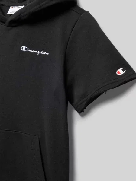 Męski t-shirt o kroju regular fit z kapturem Champion czarna