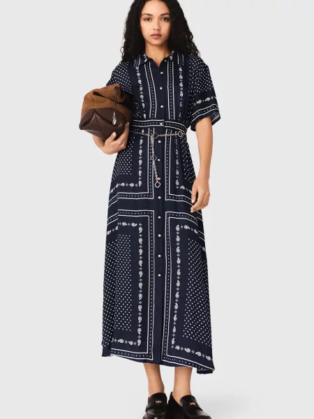 Сукня в горошок Maje з принтом синя