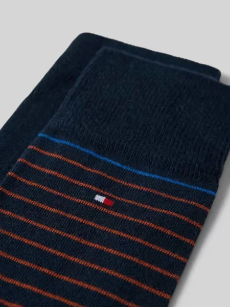 Skarpety z mieszanka bawełny w zestaw 2 szt. model MEN SMALL STRIPE SOCK' Tommy Hilfiger pomarańczowe